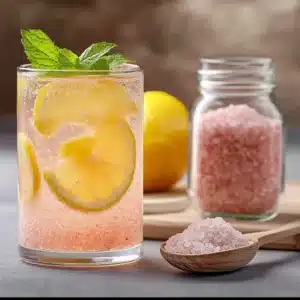 pink salt and vinegar recipe for weight loss drink with lemon and mint
