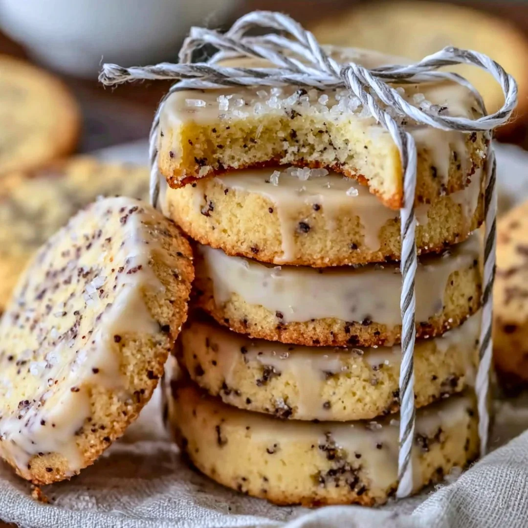 Delicious London Fog shortbread cookies served with tea
