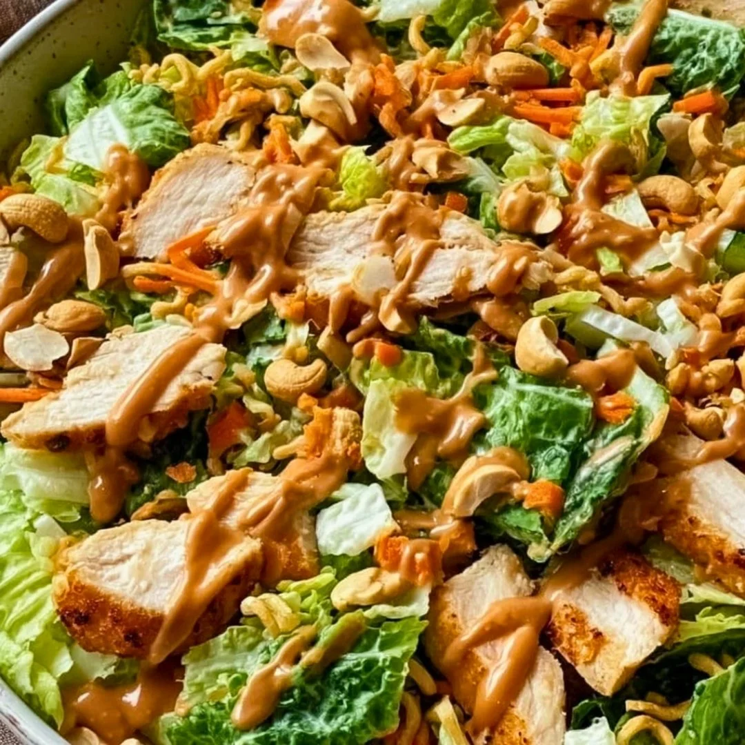Delicious Chicken Cashew Crunch Salad with vibrant ingredients and textures