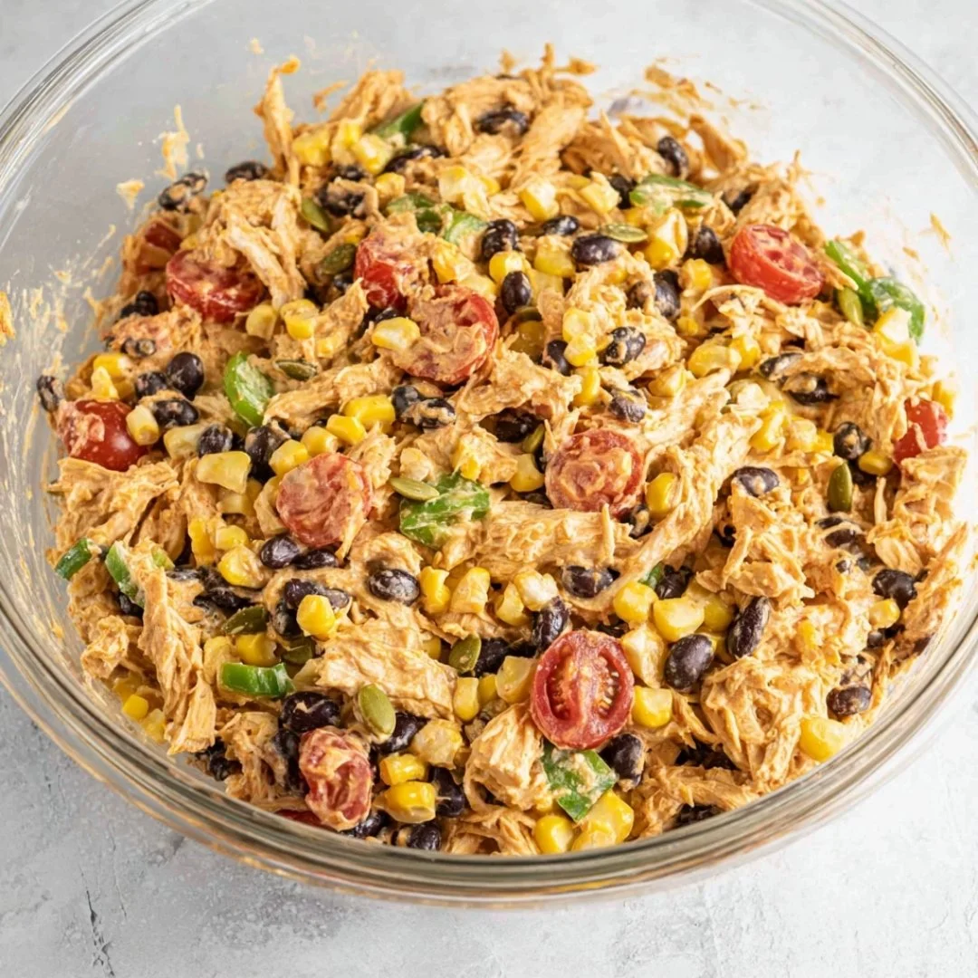 Quick Southwest Chicken Salad with grilled chicken and fresh ingredients
